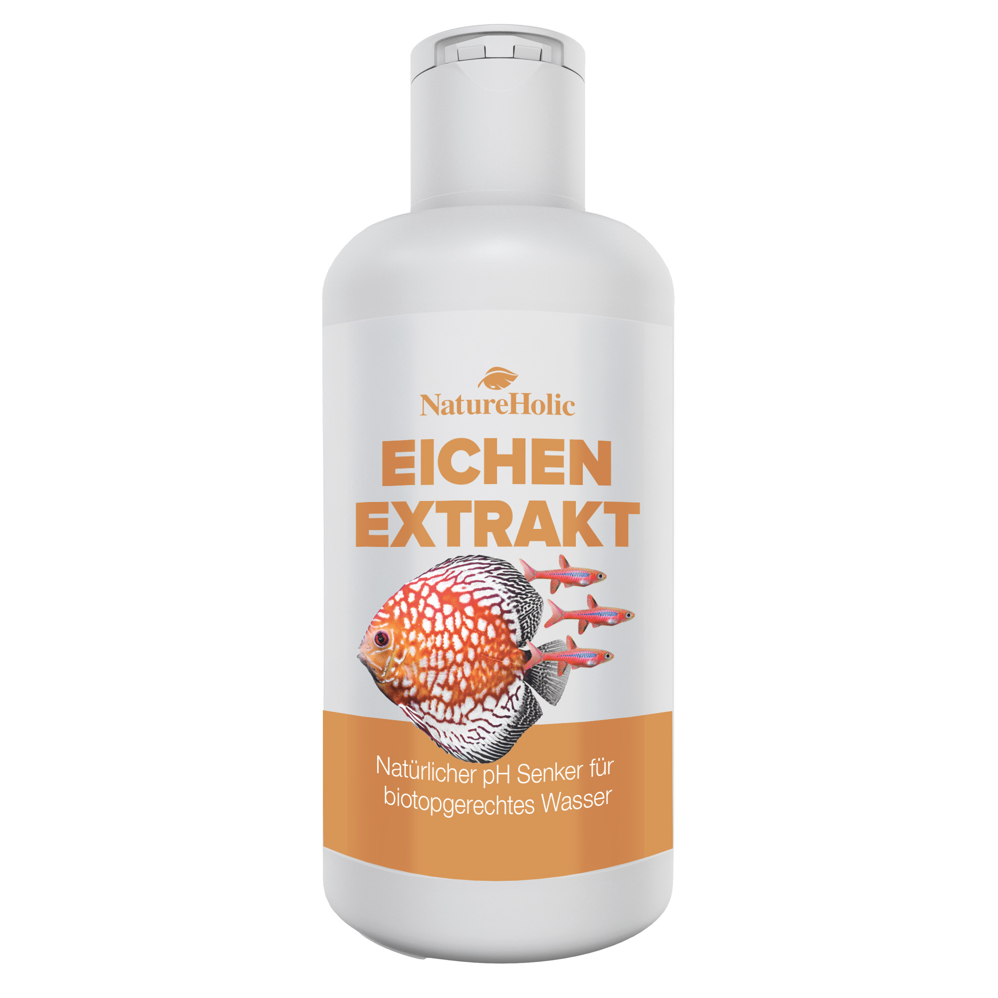 Flasche Eichenextrakt mit Fischmotiv für Aquarien